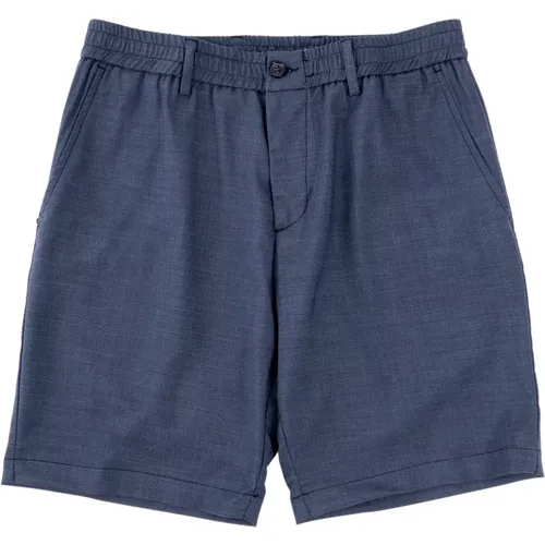 Blaue Meer Gewebte Shorts mit Elastischem Bund , Herren, Größe: S - White Sand - Modalova
