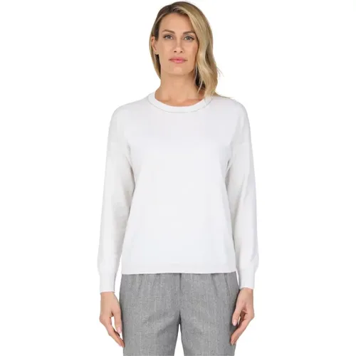 Contrast Trim Crewneck Sweater , female, Sizes: XL, L - Gran Sasso - Modalova