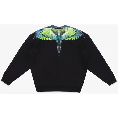 Sweatshirts, male, , Size: 2XL Icon Wings Crewneck Sweatshirt - Marcelo Burlon - Modalova