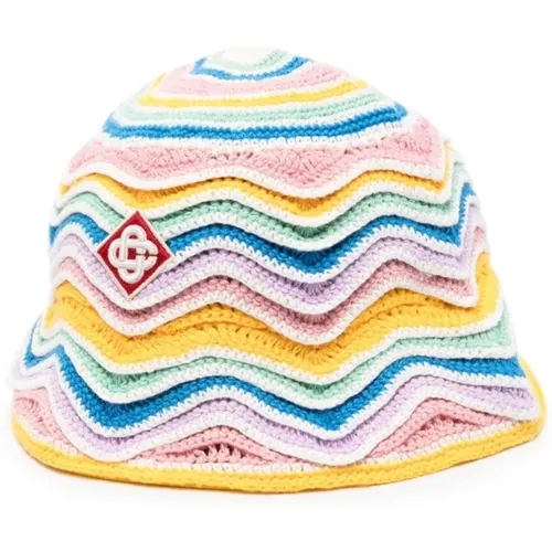 Beanies, unisex, , Size: S Gradient Wave Crocheted Cotton Bucket Hat - Casablanca - Modalova