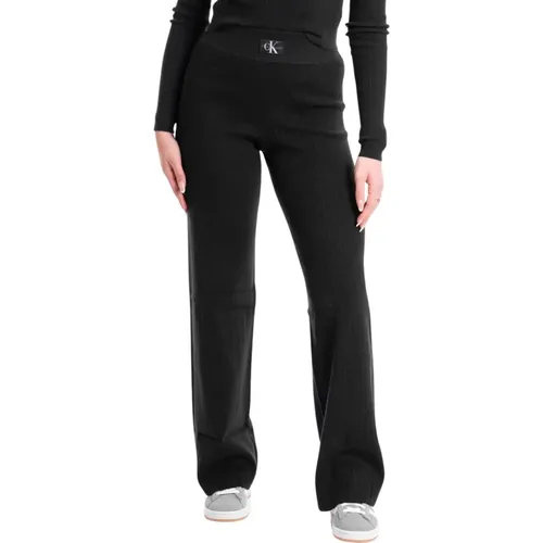 Rippstrickpullover im Variegated Pantaloni-Stil , Damen, Größe: L - Calvin Klein Jeans - Modalova