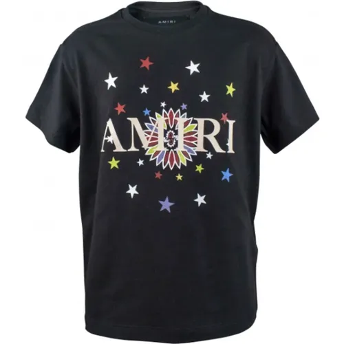Schwarzes Baumwoll-T-Shirt mit Logo-Print - Amiri - Modalova