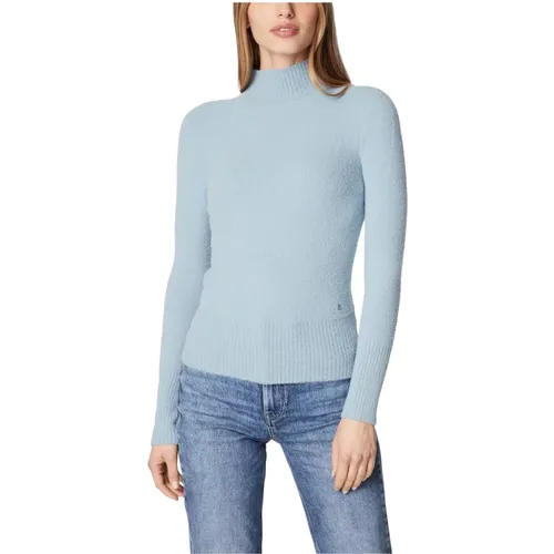 Hellblauer Langarm-Strickpullover , Damen, Größe: S - Guess - Modalova