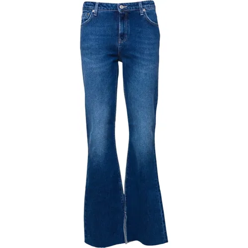 Flared Denim Jeans with Low Waist and Tassel , female, Sizes: W27 - Roy Roger's - Modalova