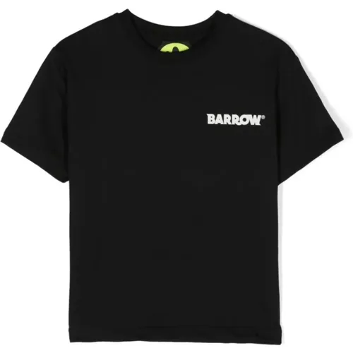 Schwarzes Kinder-T-Shirt mit holografischem Logo - Barrow - Modalova