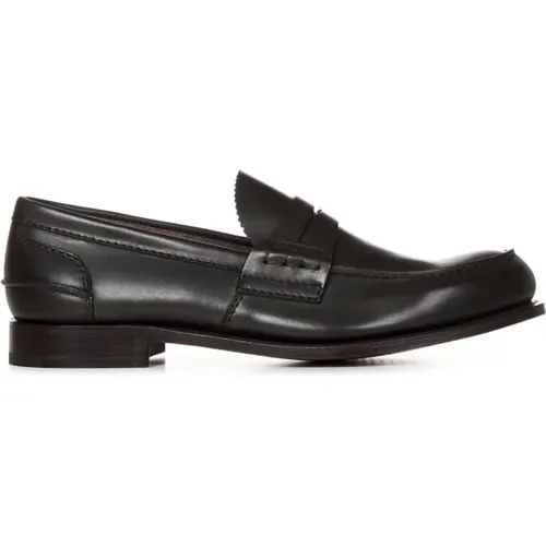 Loafers, male, , Size: 10 US Leather Loafer Shoes - Church's - Modalova