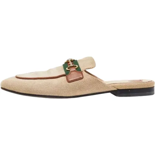 Pre-owned Flats, female, , Size: 7 US Pre-owned Canvas mules - Gucci Vintage - Modalova