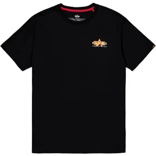 Dynamisches Puff-Print Herren T-Shirt , Herren, Größe: L - alpha industries - Modalova