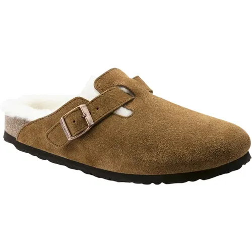 Mules, female, , Size: 11 US Shearling Clogs Suede Comfort - Birkenstock - Modalova