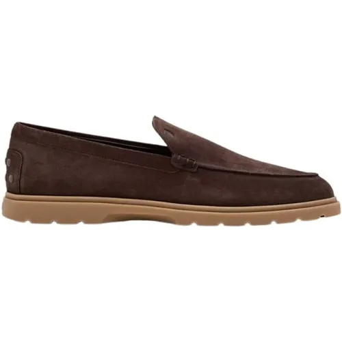 Suede Moccasin with Rubber Sole , male, Sizes: 7 1/2 UK, 8 1/2 UK, 7 UK, 8 UK, 6 UK - TOD'S - Modalova