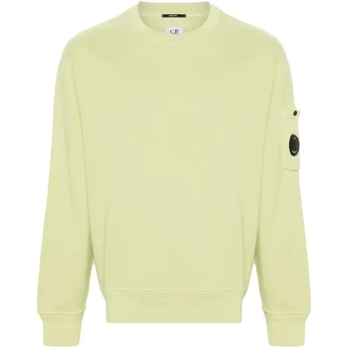 Sweatshirts,Diagonal Fleece Lens Sweatshirt,Himmlisch Rosa Diagonal Fleece Crewneck Sweatshirt - C.P. Company - Modalova