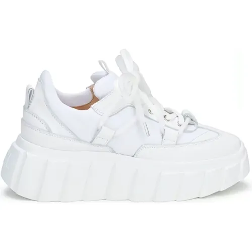 Weiße Damen Sneakers Kuhleder Synthetik , Damen, Größe: 39 EU - AGL - Modalova