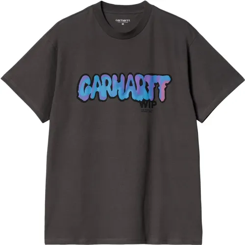 Schwarzes Drip T-Shirt Loose Fit Kurzarm , Herren, Größe: XS - Carhartt WIP - Modalova