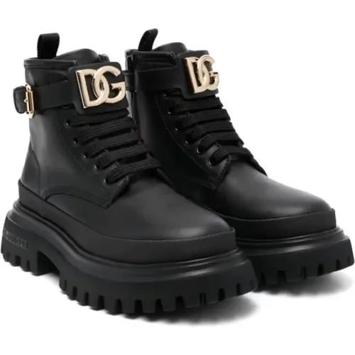 Ankle Boots for Girls Aw24 , female, Sizes: 2 UK - Dolce & Gabbana - Modalova