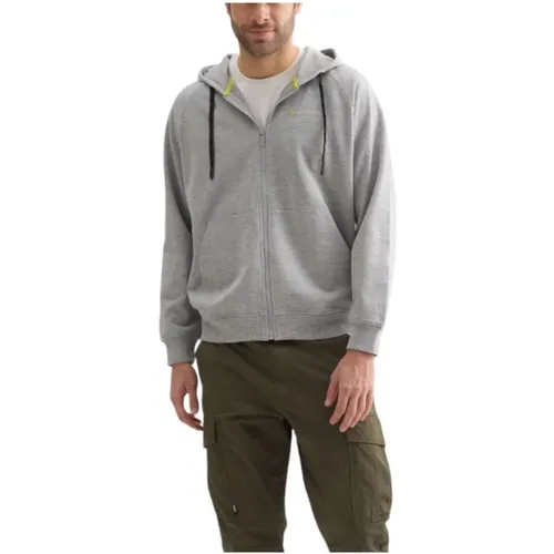 Zip-throughs, male, , Size: M Tape Hoodie with Urban Style - Munich - Modalova