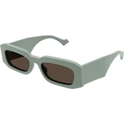 Stilvolle Grün/Braune Sonnenbrille , Herren, Größe: 54 MM - Gucci - Modalova
