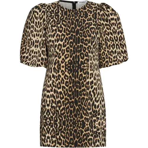 Short Dresses, female, , Size: M Leopard Print Puff Sleeve Dress - Co'Couture - Modalova