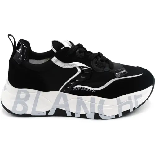 Schwarze Sneakers mit Leder- und Stofffutter - Voile blanche - Modalova