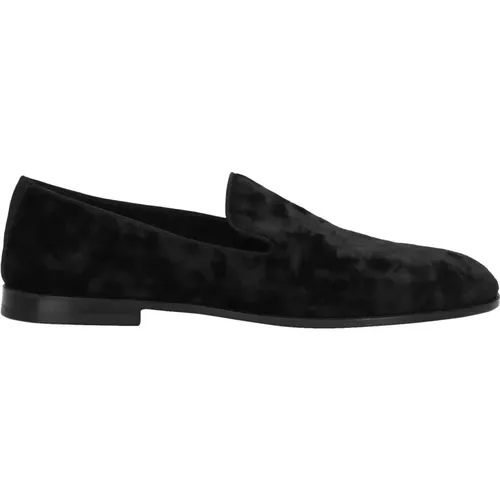 Velvet Loafers Made in Italy , male, Sizes: 7 UK, 9 UK, 9 1/2 UK, 8 1/2 UK, 8 UK, 7 1/2 UK, 10 1/2 UK, 6 1/2 UK - Dolce & Gabbana - Modalova