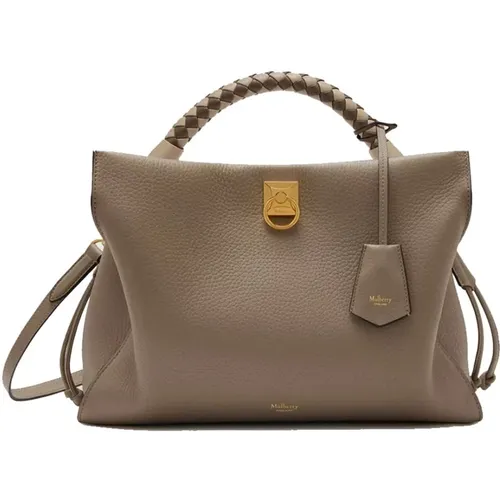 Iris Solid Grey Lederhandtasche - Mulberry - Modalova