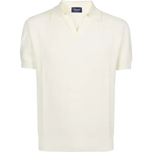 Kurzarm Polo Shirt in Weiß , Herren, Größe: L - Drumohr - Modalova