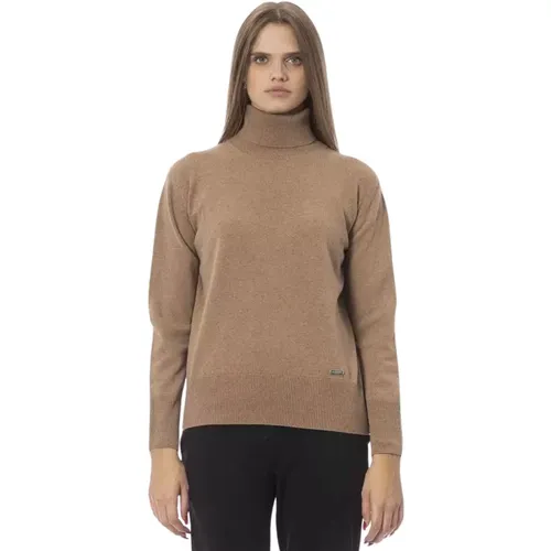 Turtlenecks, female, , Size: M Wool and Cashmere Turtleneck Sweater - Baldinini - Modalova