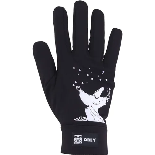 Gloves, male, , Size: L Sorcerer Stretch Fabric Gloves - Obey - Modalova