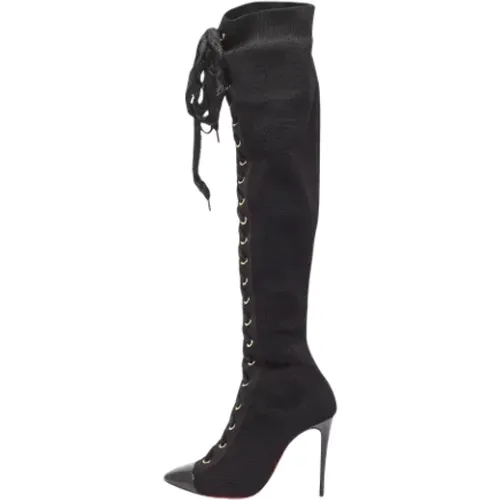 Pre-owned Fabric boots , female, Sizes: 4 UK - Christian Louboutin Pre-owned - Modalova