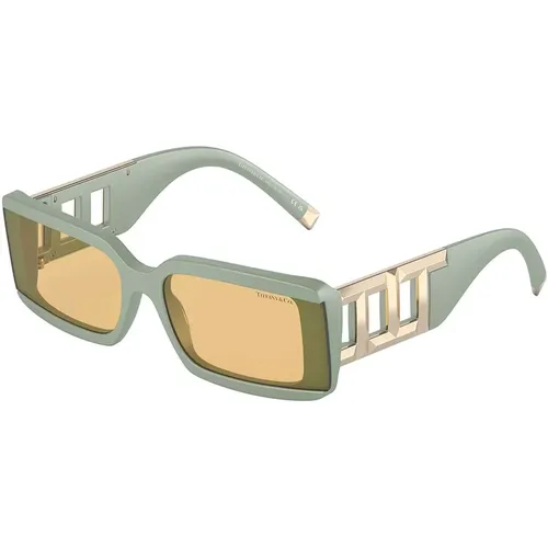 Sunglasses,Moderne Matte Sonnenbrille,Weiß/Dunkelgrau Sonnenbrille - Tiffany - Modalova