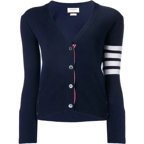 Stripe Cashmere Cardigan Sweater , female, Sizes: S, XS, 2XS - Thom Browne - Modalova
