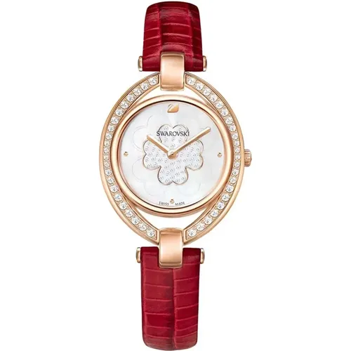 Stella Leather Watch Red , female, Sizes: ONE SIZE - Swarovski - Modalova