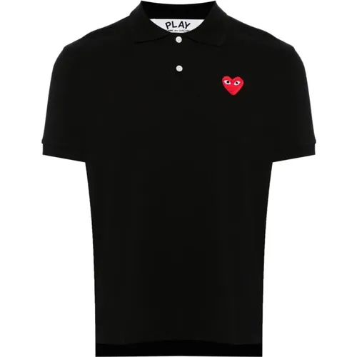 Polo Shirts, female, , Size: 2XS Heart Logo Polo Shirt - Comme des Garçons Play - Modalova