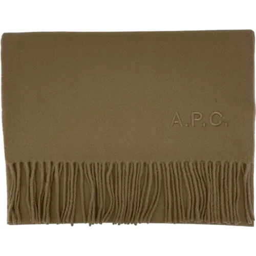 Winter Scarves, unisex, , Size: ONE SIZE Camel Wool Scarf - A.p.c. - Modalova