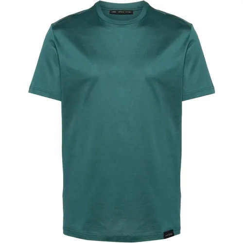 Grünes Baumwoll-T-Shirt mit Logo , Herren, Größe: 4XL - Low Brand - Modalova