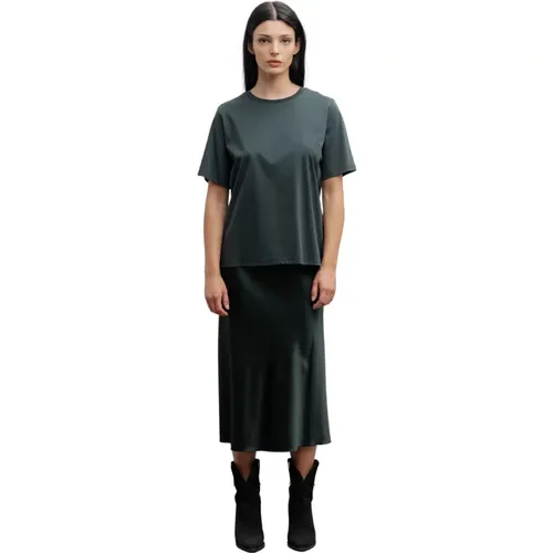 Tiefer Wald Mercerisierte Baumwoll-T-Shirt , Damen, Größe: XS - Ahlvar Gallery - Modalova