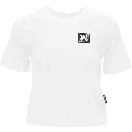 Ski Club T-Shirt mit Monogramm-Patch,T-Shirts - Palm Angels - Modalova