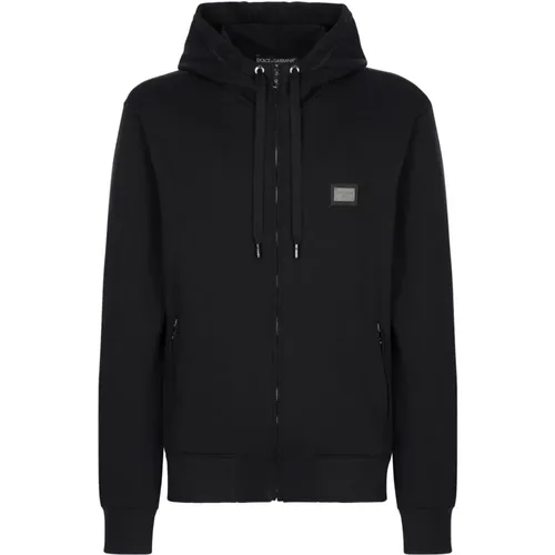 Zip Hoodie Pullover Essential , Herren, Größe: XL - Dolce & Gabbana - Modalova