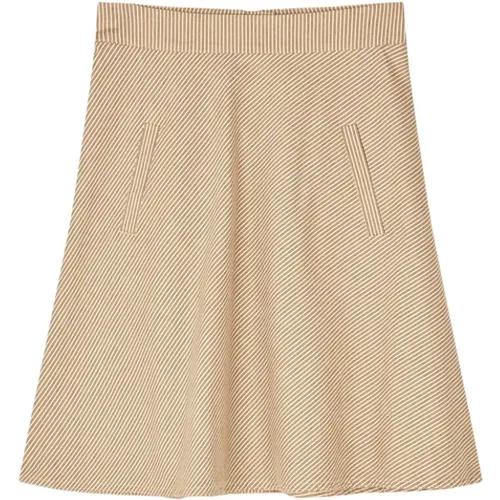 Striped A-line Skirt Partridge , female, Sizes: XS, XL, 3XL - Mads Nørgaard - Modalova