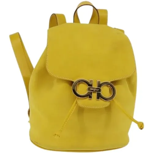 Pre-owned Backpacks, female, , Size: ONE SIZE Pre-owned Suede Backpack - Salvatore Ferragamo Pre-owned - Modalova