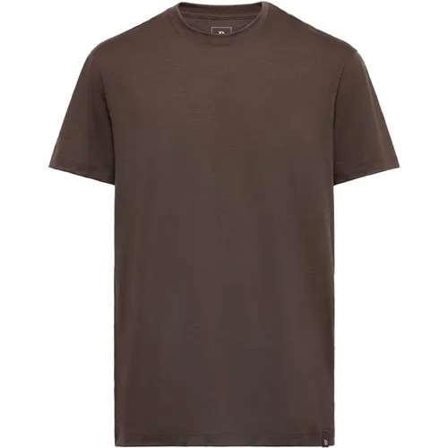 Tencel-Wollmischung T-Shirt , Herren, Größe: 2XL - Boggi Milano - Modalova