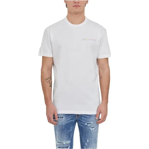 Cool Fit Baumwoll T-Shirt , Herren, Größe: L - Dsquared2 - Modalova