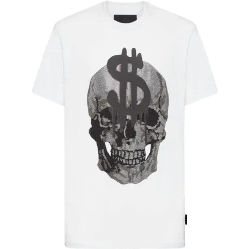 Skull Print Baumwoll Jersey T-shirt , Herren, Größe: 2XL - Philipp Plein - Modalova