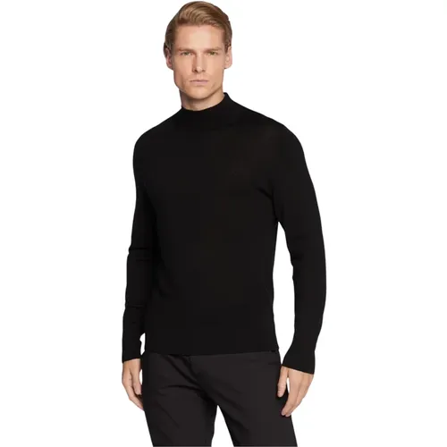 Schwarzer Pullover Hoher Kragen Superior , Herren, Größe: XS - Calvin Klein - Modalova