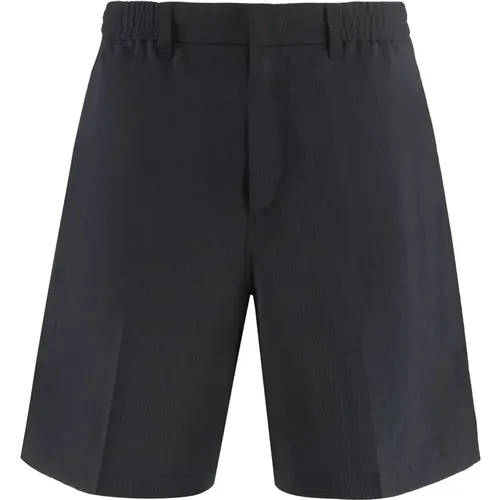 Casual Shorts, male, , Size: XL Polyester Cotton Bermuda Shorts - Emporio Armani - Modalova