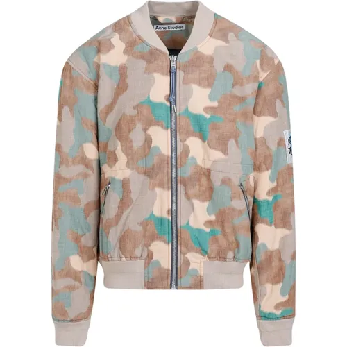 Bomber Jackets, male, , Size: L Multicolour Camouflage Bomber Jacket - Acne Studios - Modalova