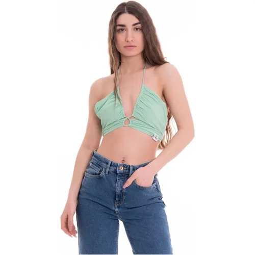 Gekräuseltes BH-Top mit Wickelträgern , Damen, Größe: L - Calvin Klein Jeans - Modalova