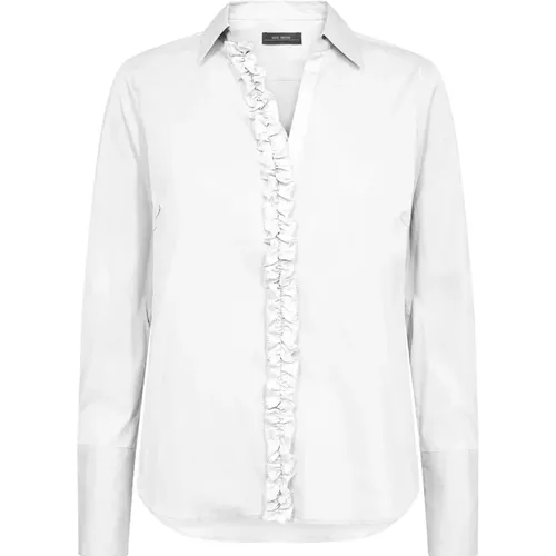 Feminine Satin Shirt with Ruffle Details , female, Sizes: S, XS, M - MOS MOSH - Modalova