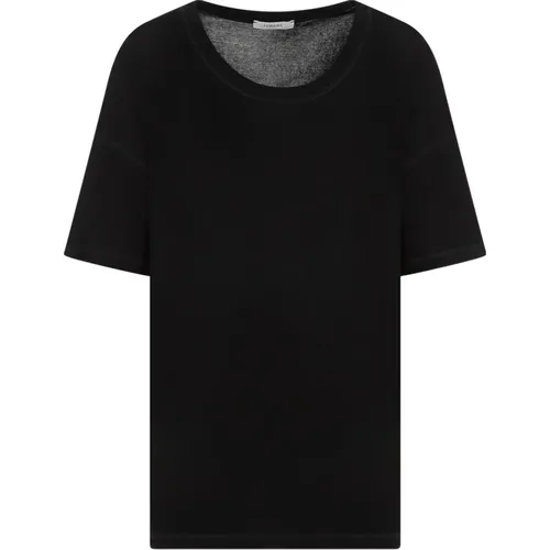 Geripptes Schwarzes T-Shirt Bk999 , Damen, Größe: S - Lemaire - Modalova