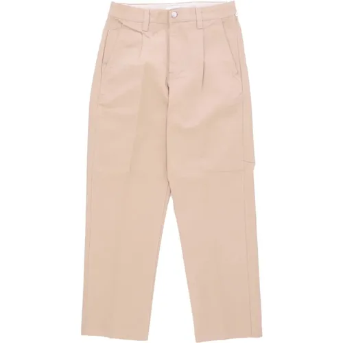 Straight Trousers, male, , Size: W34 Canvas Summer Trousers with Pockets - Obey - Modalova