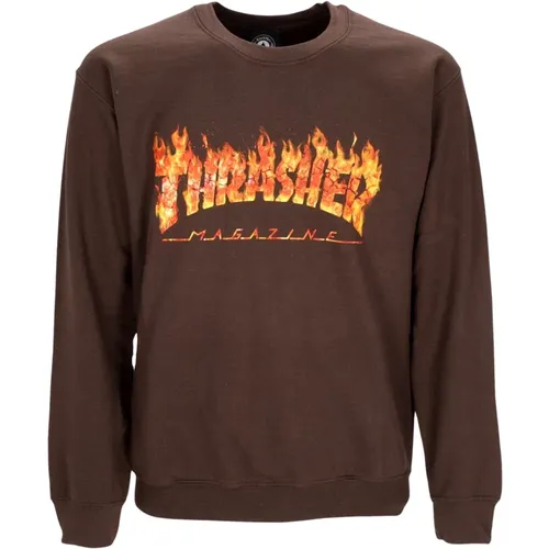 Sweatshirts, male, , Size: M Dark Chocolate Crewneck Sweatshirt - Thrasher - Modalova